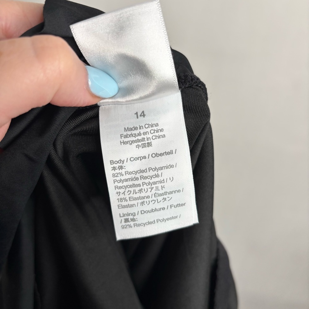 J. Crew Ruffle scoopback one-piece swimsuit Black size 14 - Picture 8 of 9